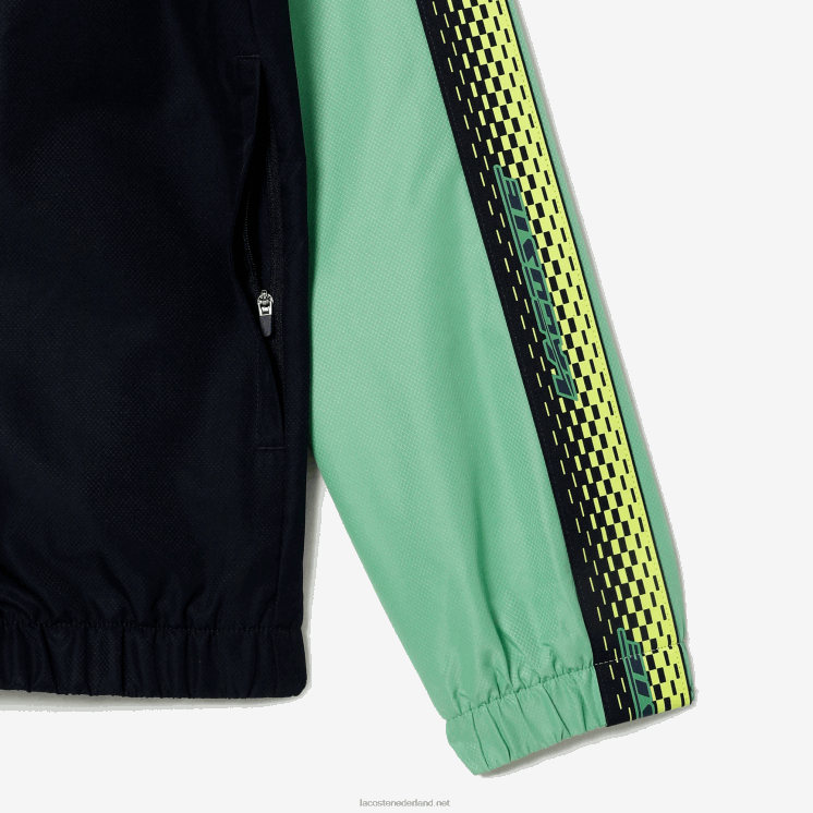 Lacoste tennis joggingbroek met normale pasvorm 0828H343 marineblauw groen wti Heren