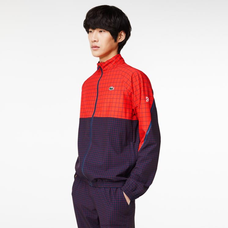 Lacoste tennis x novak djokovic joggingbroek 0828H268 rood marineblauw bqs Heren