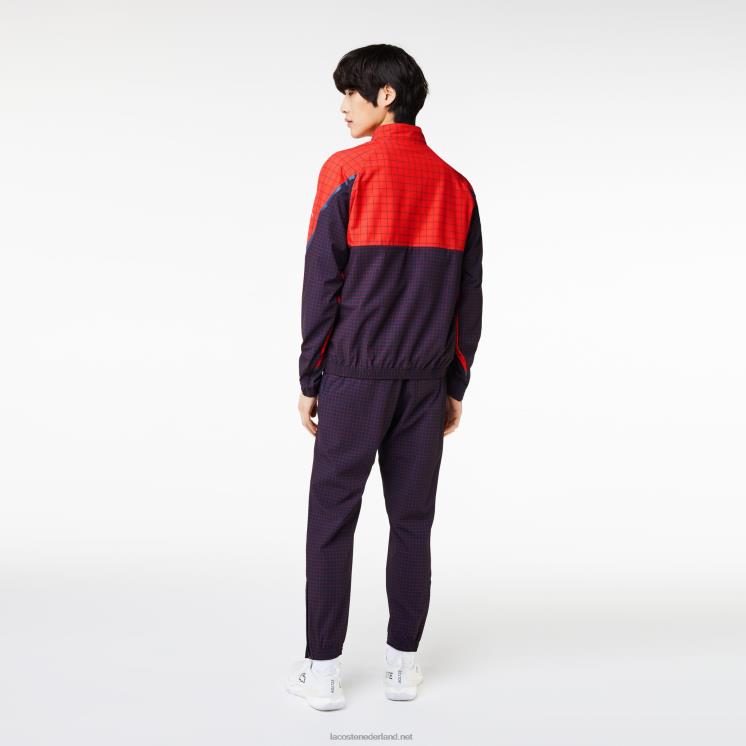 Lacoste tennis x novak djokovic joggingbroek 0828H268 rood marineblauw bqs Heren