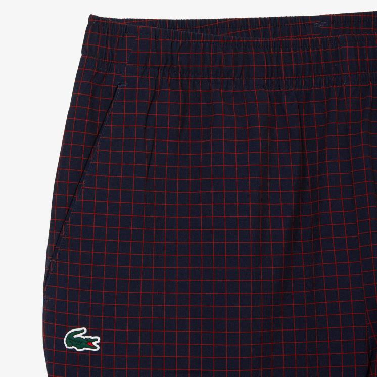 Lacoste tennis x novak djokovic joggingbroek 0828H268 rood marineblauw bqs Heren