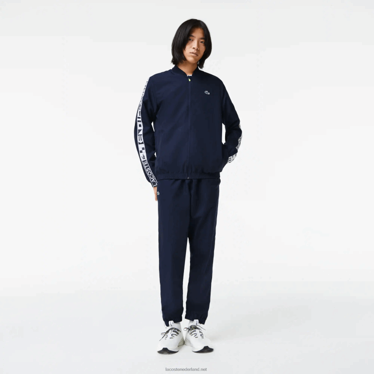 Lacoste tennistrainingspak met sportprint 0828H1172 marineblauw 423 Heren