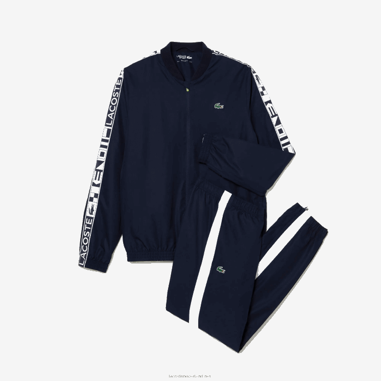 Lacoste tennistrainingspak met sportprint 0828H1172 marineblauw 423 Heren