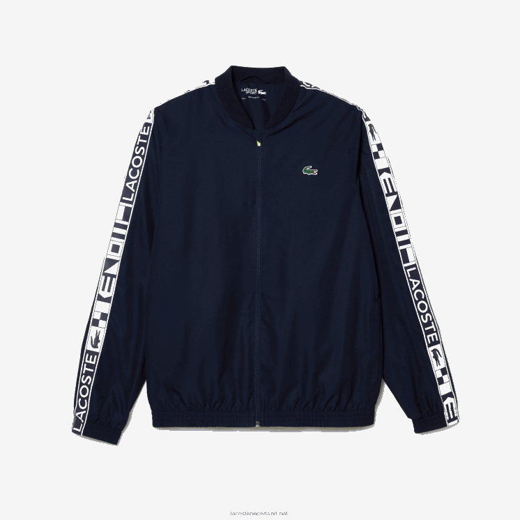 Lacoste tennistrainingspak met sportprint 0828H1172 marineblauw 423 Heren