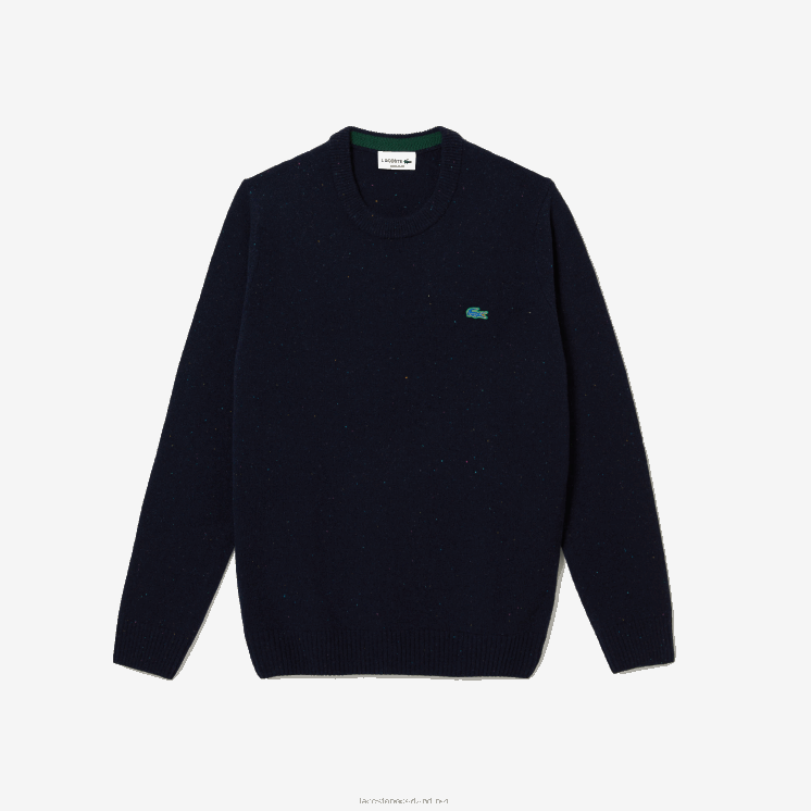 Lacoste Regular fit wollen jersey trui met gespikkelde print 0828H1507 marineblauw 7cg Heren