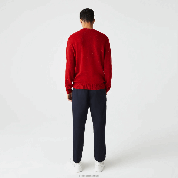 Lacoste Regular fit wollen jersey trui met gespikkelde print 0828H1509 rood 7cq Heren