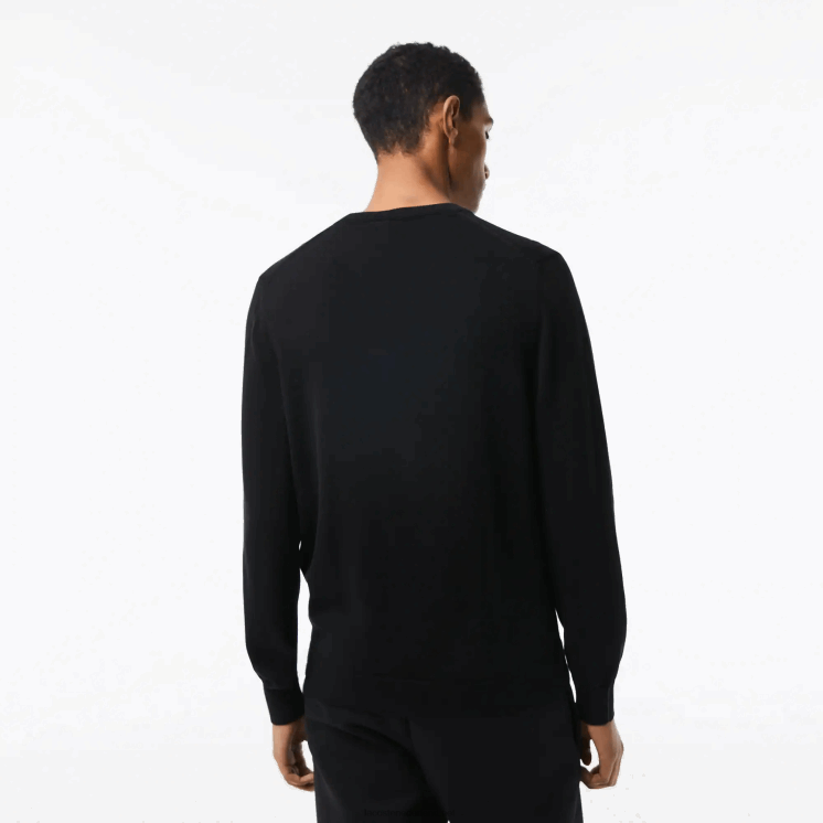 Lacoste V-hals trui van biologisch katoen 0828H1323 zwart 031 Heren