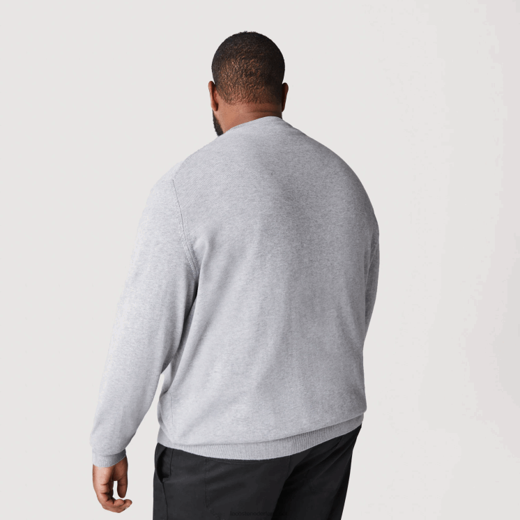 Lacoste V-hals trui van biologisch katoen 0828H1568 grijze chine ca Heren