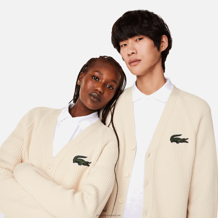 Lacoste Vest van biologisch katoen met v-hals 0828H492 witte xfj Heren