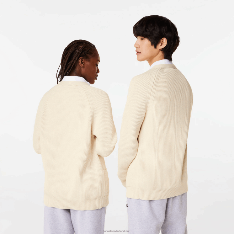 Lacoste Vest van biologisch katoen met v-hals 0828H492 witte xfj Heren
