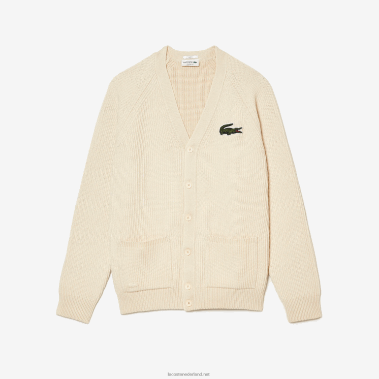 Lacoste Vest van biologisch katoen met v-hals 0828H492 witte xfj Heren