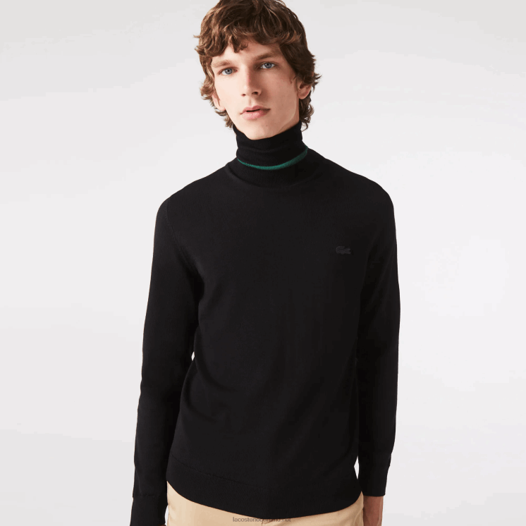 Lacoste coltrui van merinowol 0828H1591 zwart 031 Heren