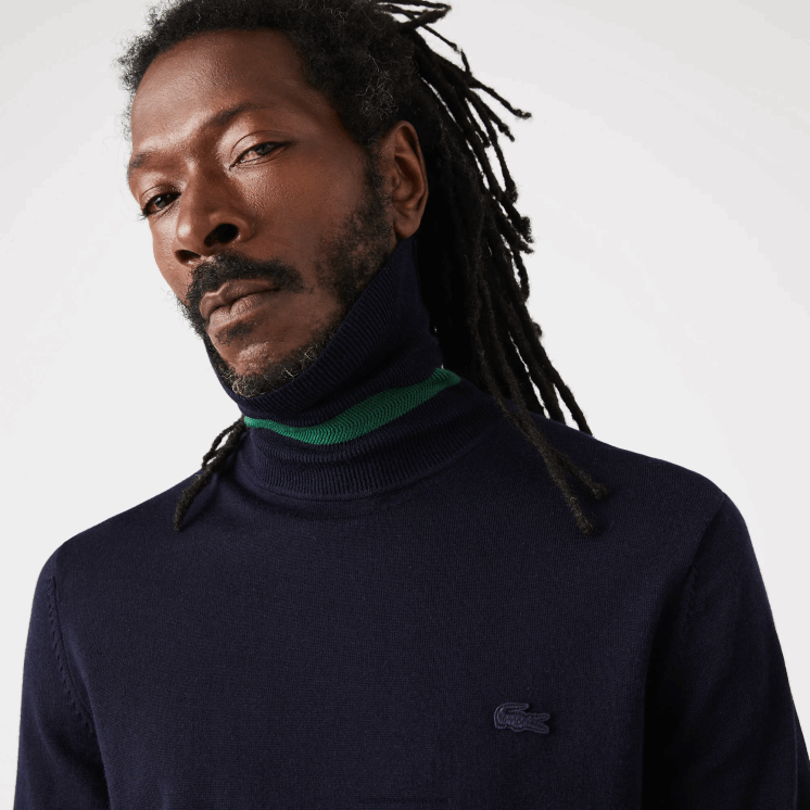 Lacoste coltrui van merinowol 0828H1592 marineblauw 166 Heren