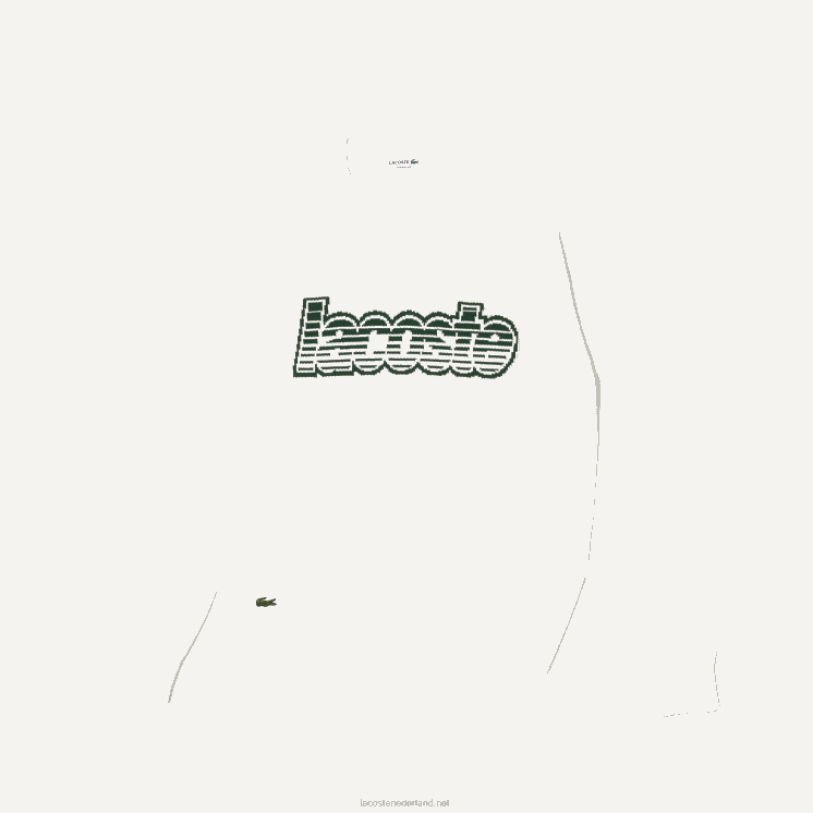 Lacoste jersey trui met ronde hals 0828H501 wit groen x0n Heren