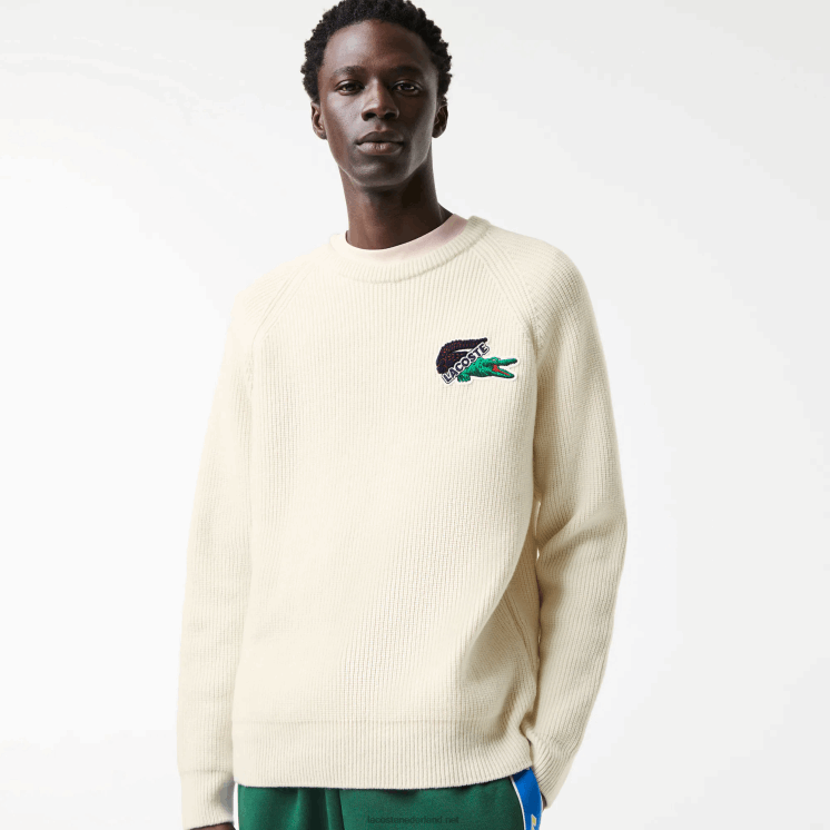 Lacoste krokodil trui 0828H1381 witte xfj Heren