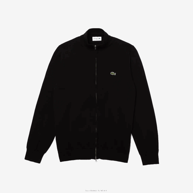 Lacoste sweater met opstaande kraag van biologisch katoen met ritssluiting 0828H460 zwart 031 Heren