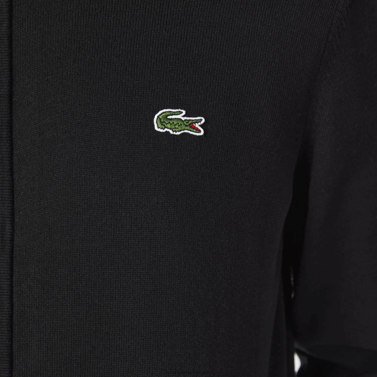 Lacoste sweater met opstaande kraag van biologisch katoen met ritssluiting 0828H460 zwart 031 Heren