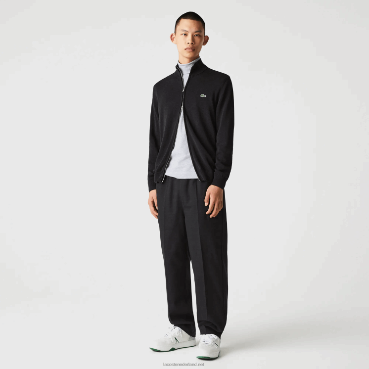 Lacoste sweater met opstaande kraag van biologisch katoen met ritssluiting 0828H462 grijze el6 Heren