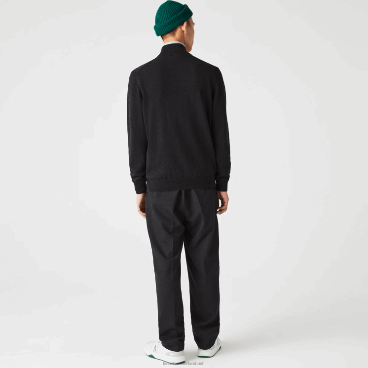 Lacoste sweater met opstaande kraag van biologisch katoen met ritssluiting 0828H462 grijze el6 Heren