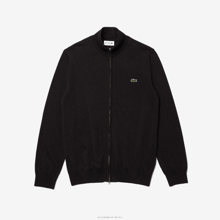 Lacoste sweater met opstaande kraag van biologisch katoen met ritssluiting 0828H462 grijze el6 Heren