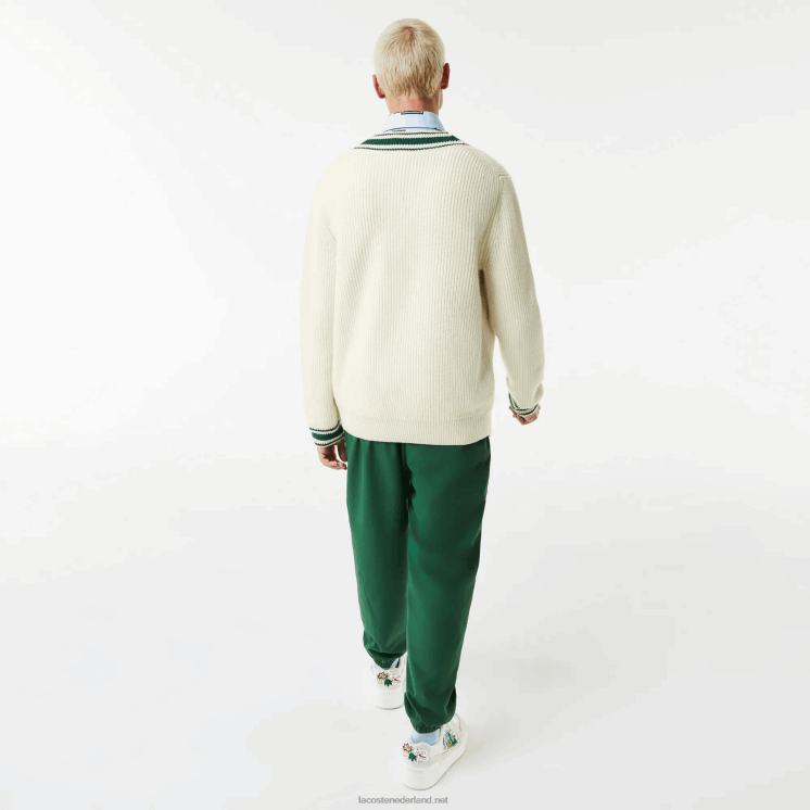Lacoste trui met komische badge 0828H1377 wit groen x0n Heren