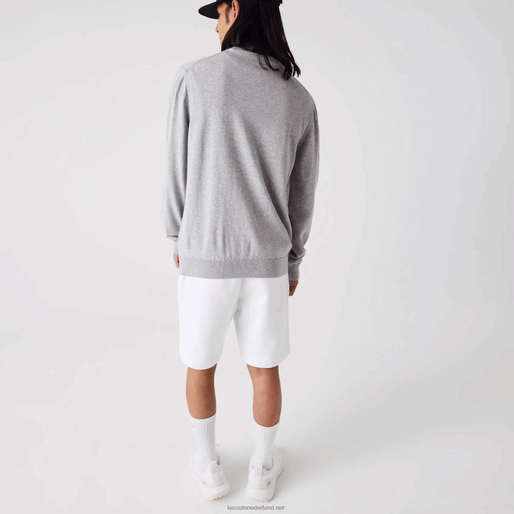 Lacoste trui van biologisch katoen met ronde hals 0828H1452 grijze chine ca Heren