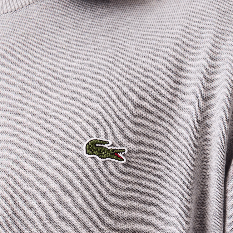 Lacoste trui van biologisch katoen met ronde hals 0828H1452 grijze chine ca Heren