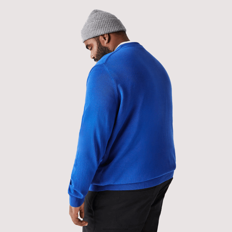 Lacoste trui van biologisch katoen met ronde hals 0828H1491 blauw k1q Heren