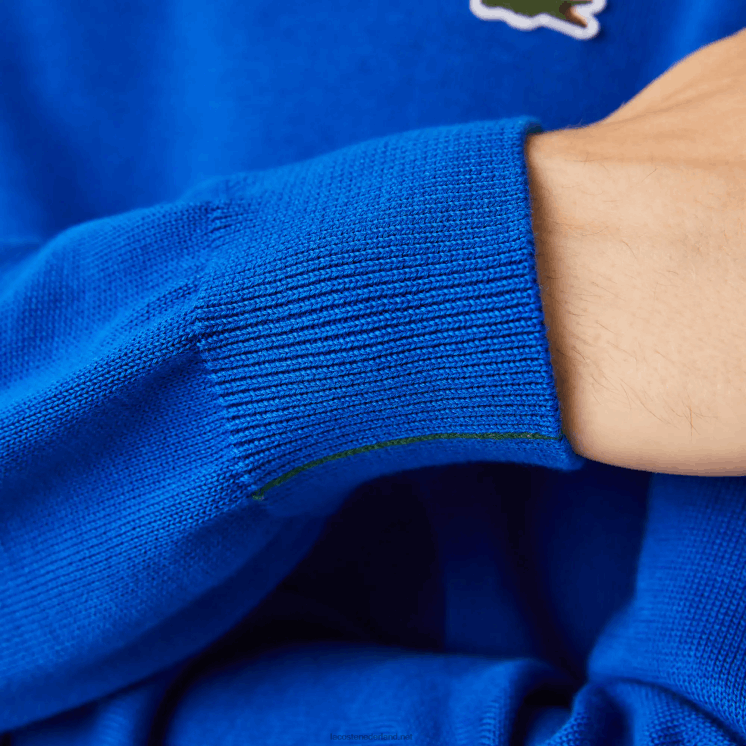 Lacoste trui van biologisch katoen met ronde hals 0828H1491 blauw k1q Heren