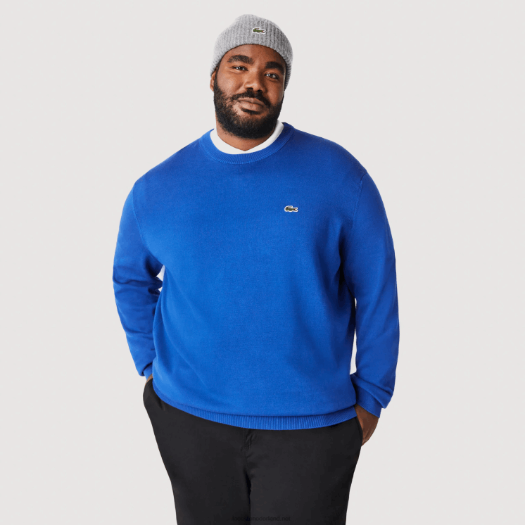 Lacoste trui van biologisch katoen met ronde hals 0828H1491 blauw k1q Heren