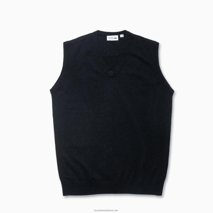 Lacoste vest van kasjmier trui 0828H1543 zwart 031 Heren