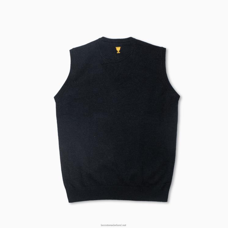 Lacoste vest van kasjmier trui 0828H1543 zwart 031 Heren