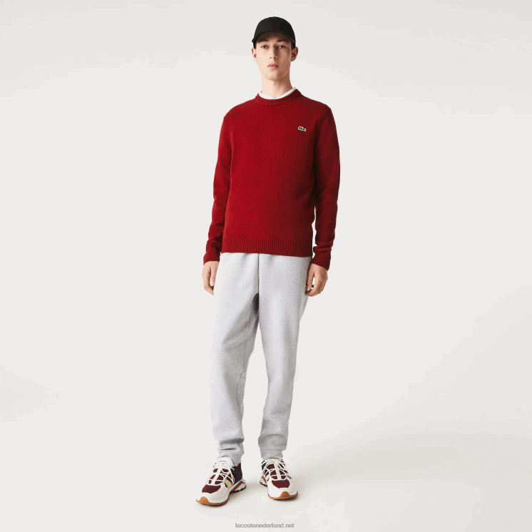 Lacoste wollen trui met ronde hals 0828H1408 bordeaux 476 Heren