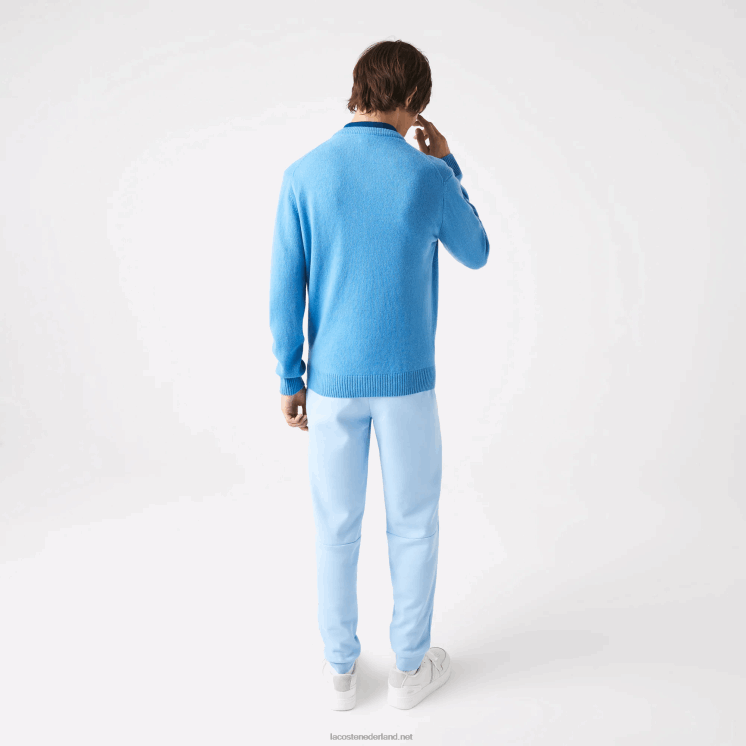 Lacoste wollen trui met v-hals 0828H1553 blauw 4xa Heren
