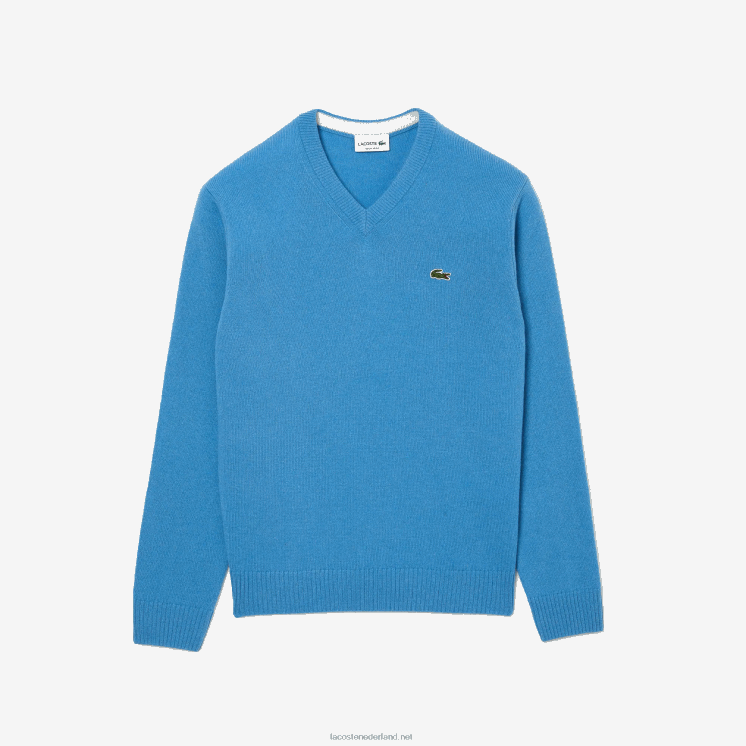 Lacoste wollen trui met v-hals 0828H1553 blauw 4xa Heren