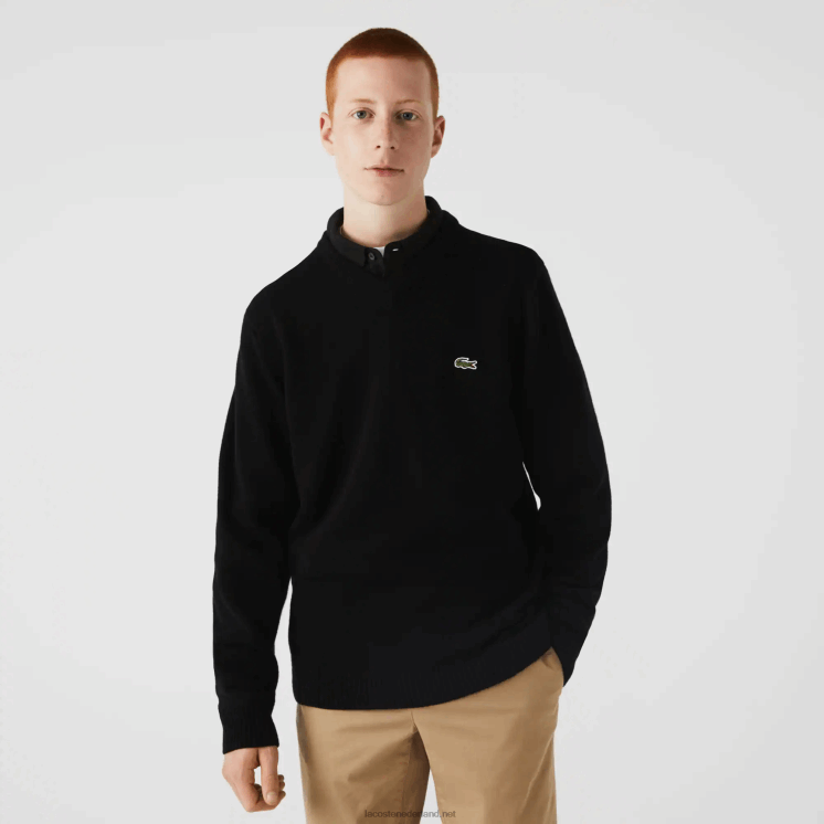 Lacoste wollen trui met v-hals 0828H1554 zwart 031 Heren