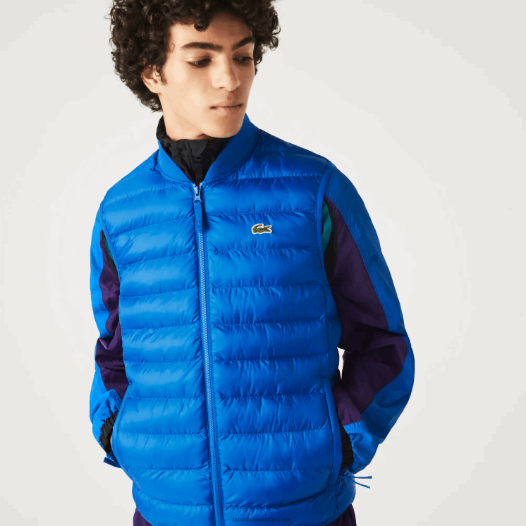 Lacoste gewatteerd waterafstotend vest 0828H1251 blauw k1q Heren