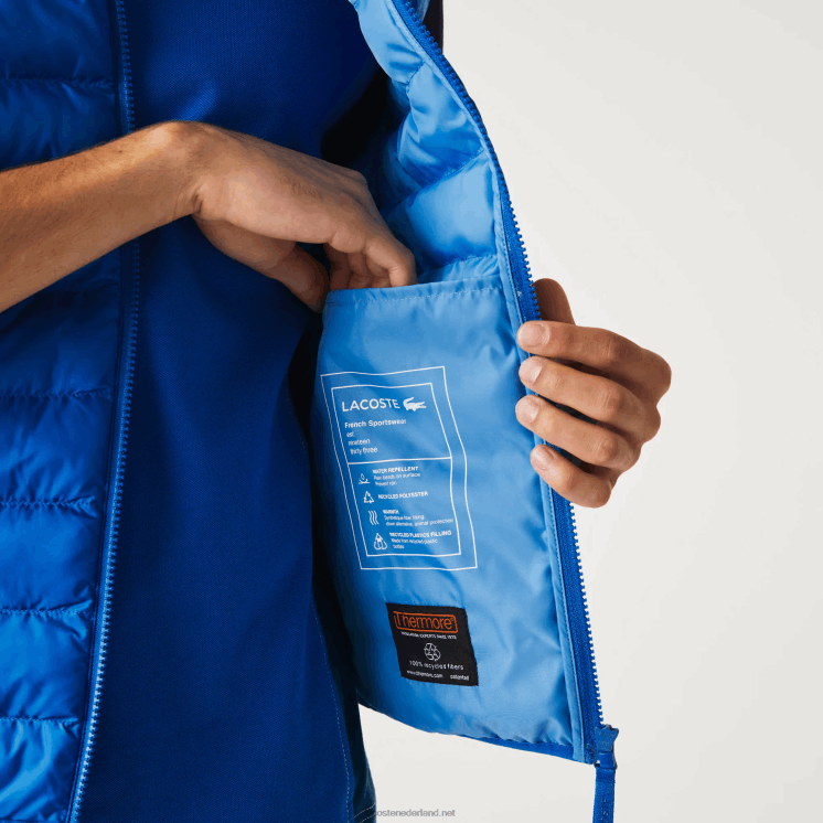 Lacoste gewatteerd waterafstotend vest 0828H1251 blauw k1q Heren