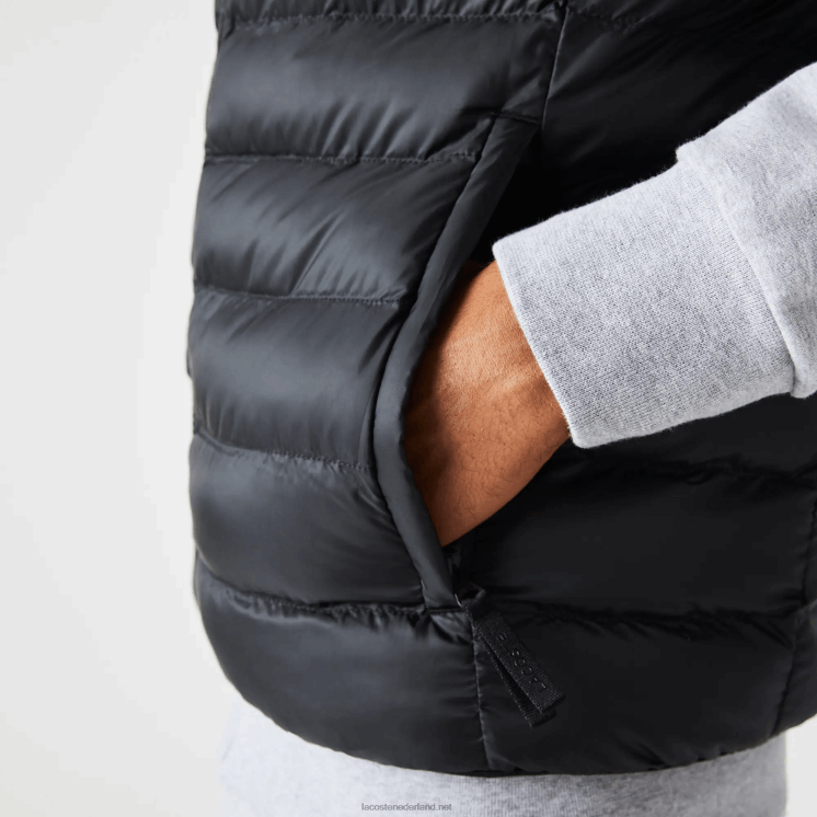 Lacoste gewatteerd waterafstotend vest 0828H1252 zwart 031 Heren