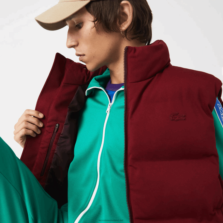 Lacoste opvouwbaar capuchonvest 0828H1258 bordeaux zs1 Heren