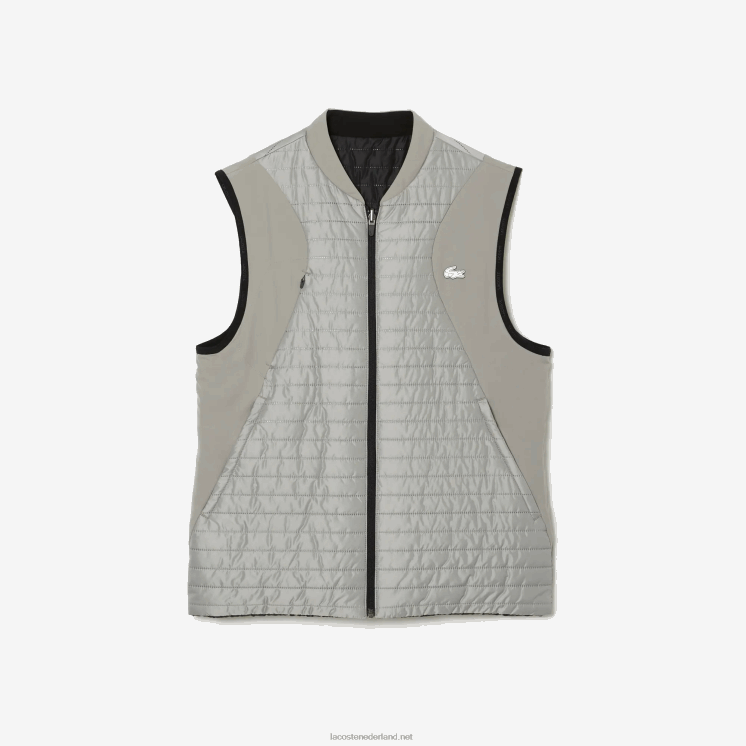 Lacoste sport gewatteerd omkeerbaar vest 0828H384 grijze zwarte wix Heren