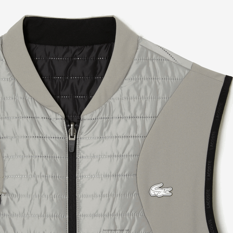 Lacoste sport gewatteerd omkeerbaar vest 0828H384 grijze zwarte wix Heren