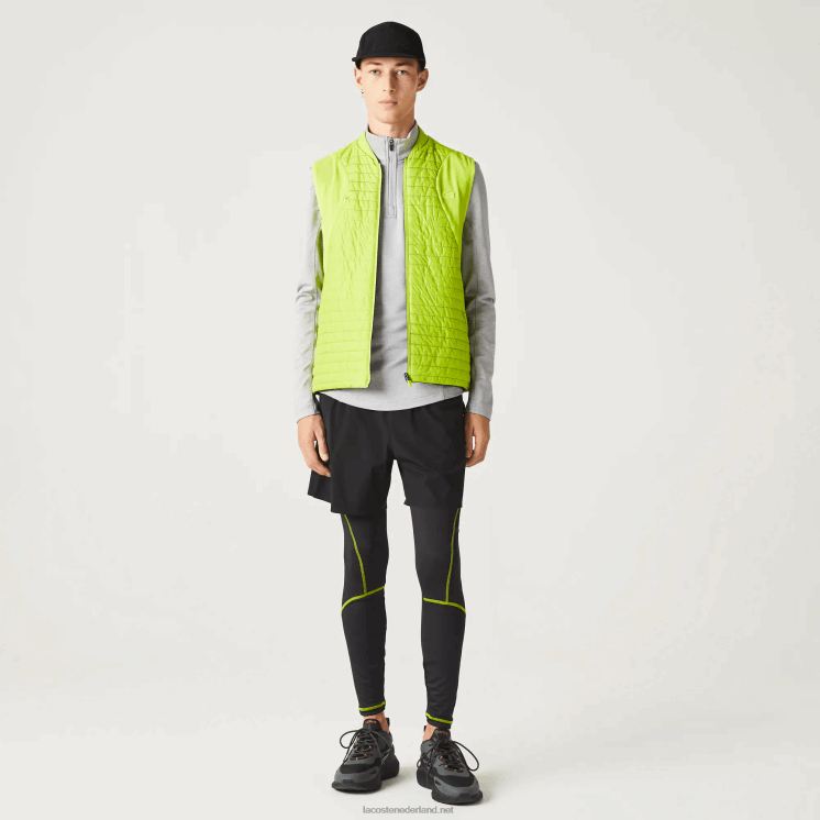 Lacoste sport gewatteerd omkeerbaar vest 0828H385 geel zwart g65 Heren