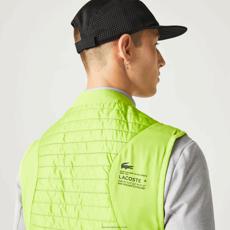 Lacoste sport gewatteerd omkeerbaar vest 0828H385 geel zwart g65 Heren