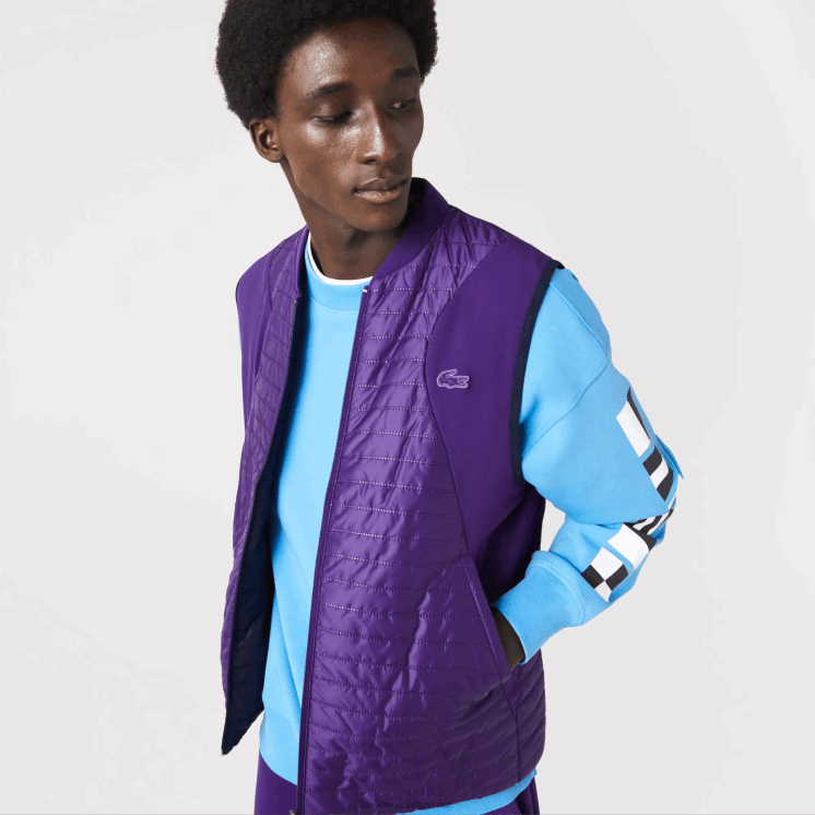 Lacoste sport gewatteerd omkeerbaar vest 0828H386 paars marineblauw se3 Heren