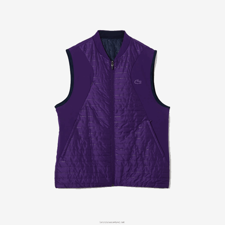 Lacoste sport gewatteerd omkeerbaar vest 0828H386 paars marineblauw se3 Heren