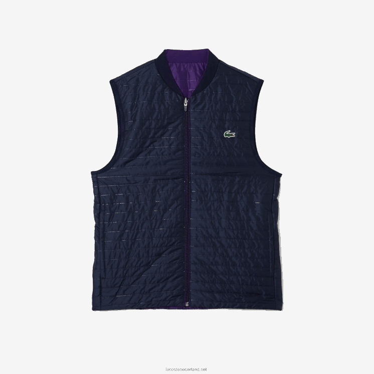 Lacoste sport gewatteerd omkeerbaar vest 0828H386 paars marineblauw se3 Heren