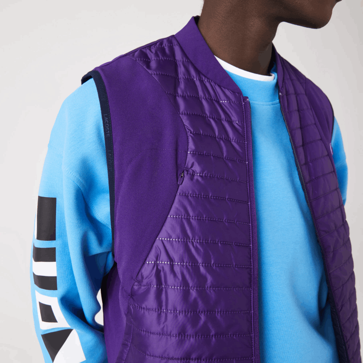 Lacoste sport gewatteerd omkeerbaar vest 0828H386 paars marineblauw se3 Heren