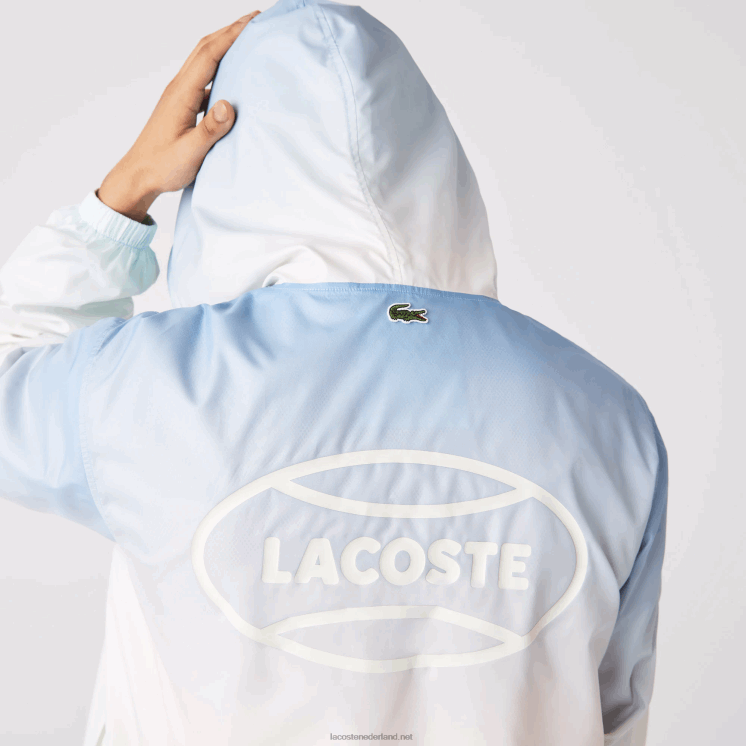 Lacoste live light pullover windjack 0828H1280 blauw wit turkoois 3ux Heren