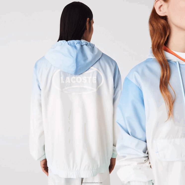 Lacoste live light pullover windjack 0828H1280 blauw wit turkoois 3ux Heren