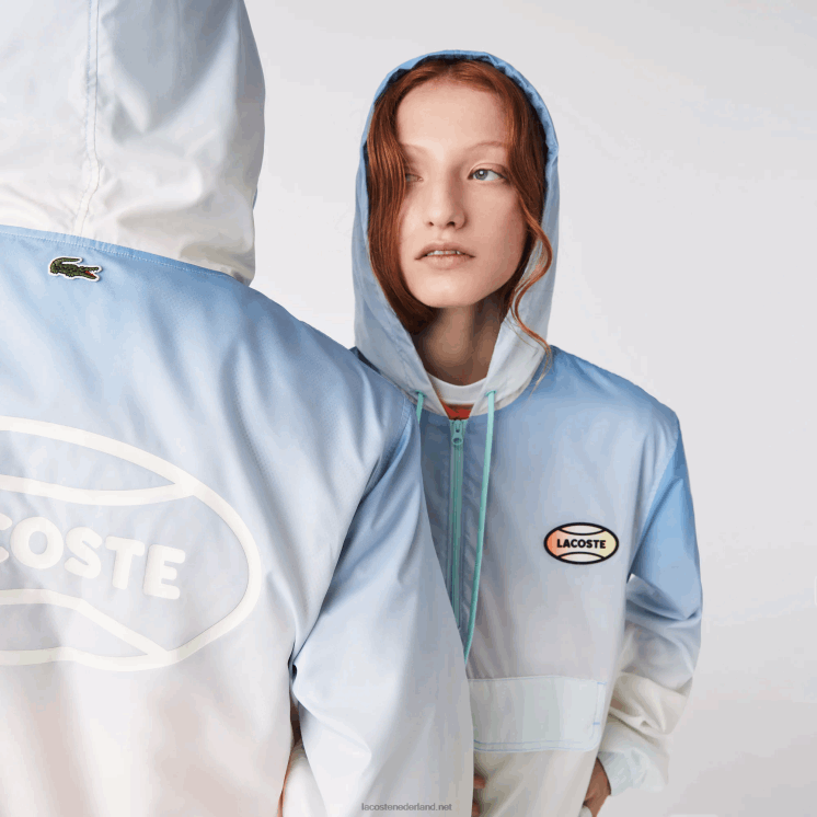 Lacoste live light pullover windjack 0828H1280 blauw wit turkoois 3ux Heren
